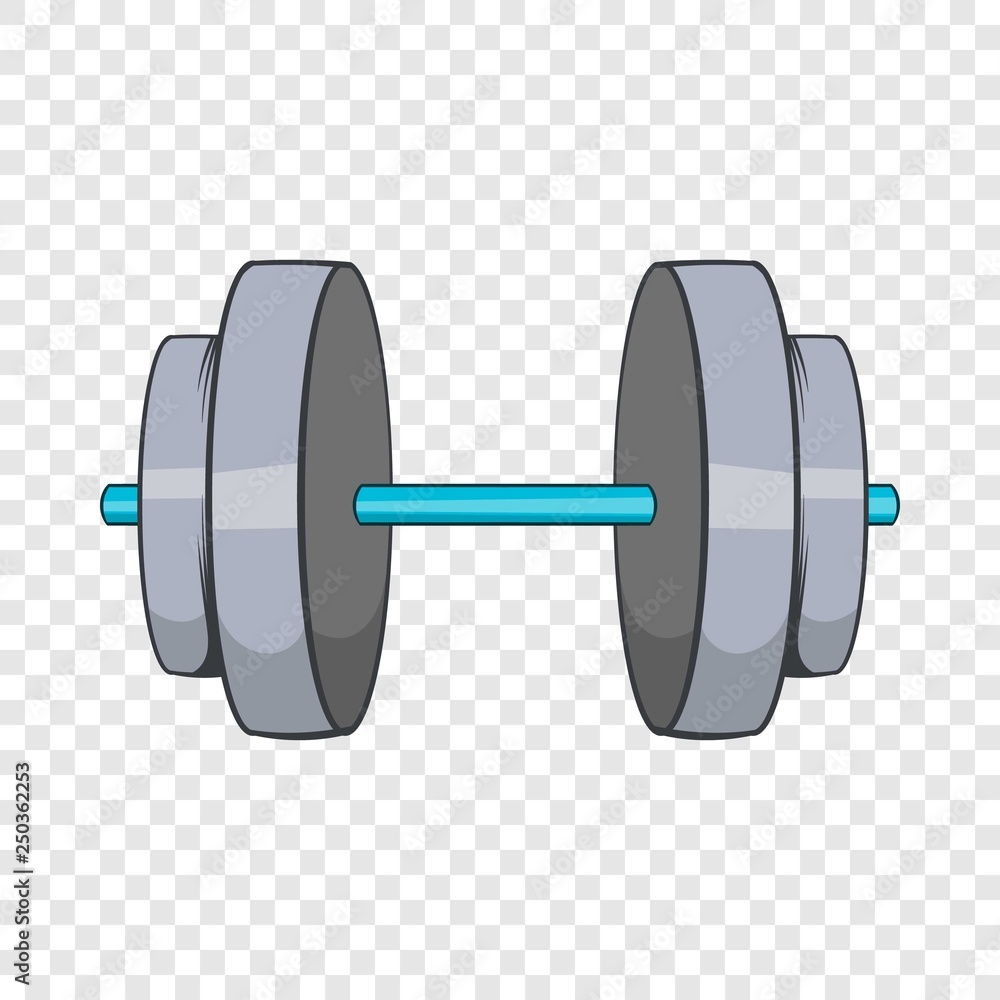 Poster dumbbell icon in cartoon style isolated on background for any web design