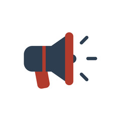 speaker icon in flat style isolated vector illustration on white transparent background. Loudspeaker icon. Megaphone icon.