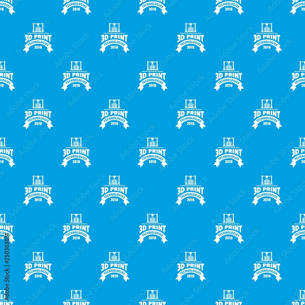 Poster innovation 3d printing pattern vector seamless blue repeat for any use