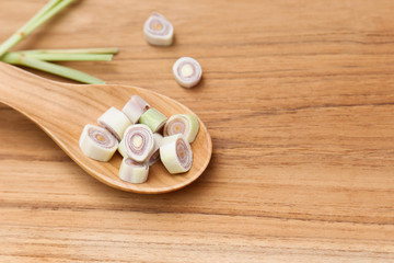 Obraz na płótnie Canvas lemongrass slices for being herb ingredient 