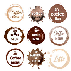 Set of handwritten and printed lettering for coffee shop