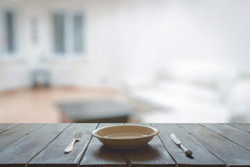 wooden table in the living room