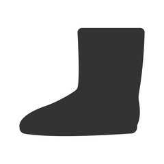 Winter boots flat square icon. Felt boots icon in simple style on a white background vector illustration