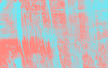 abstract coral pink and light blue paint  grunge brush texture background