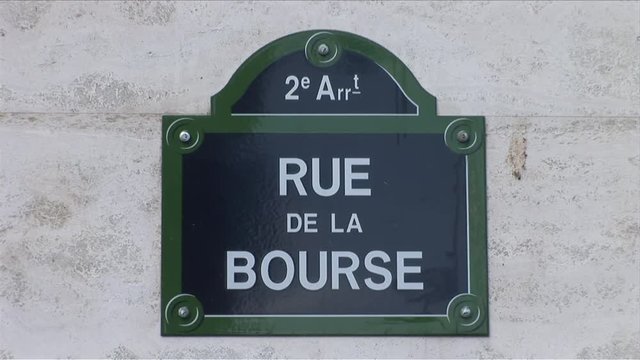 RUE DE LA BOURSE signboard in Paris France