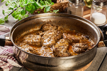 Pork tenderloin in mushroom sauce