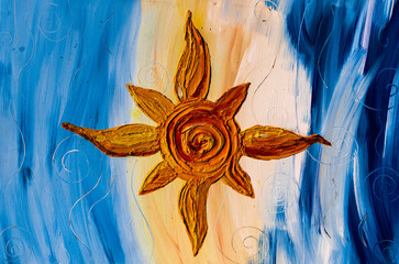Sonnenbild auf Leinwand
