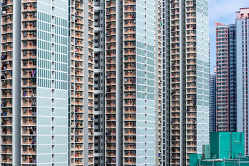 Fototapeta na wymiar Building facade of public house in Hong Kong