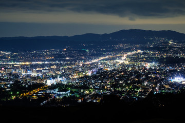 奈良県奈良市若草山の夜景　新日本三大夜景　2019年2月　