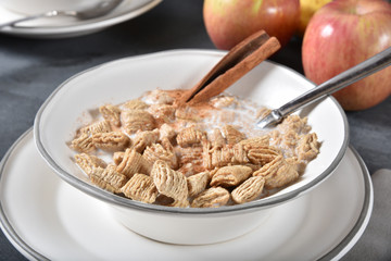 Bowl of healthy cold breakfast cereal