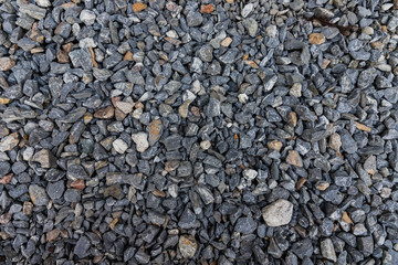 The different color stone as gray, white, brown was on the ground for background and texture.