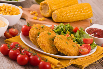 Corn burgers. 