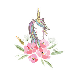 Retro style botanical illustration with flowers and animal. Delicate background with floral composition