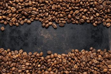Roasted coffee beans background