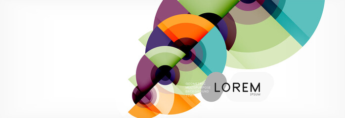 Circle geometric composition abstract background design, cover, template, brochure, flyer.