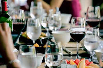 two glasses on a table