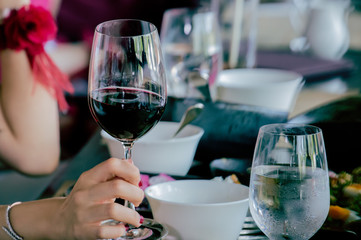 two glasses of red wine