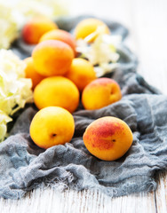 Fresh apricots on a table