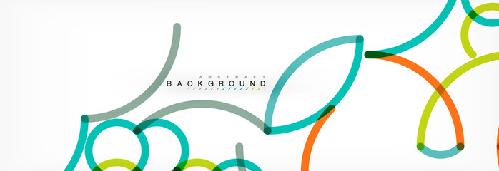 Curly lines abstract background, color overlapping linear texture