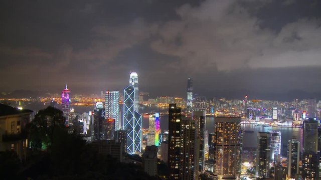 View of City from the Peak at Hong Kong, China