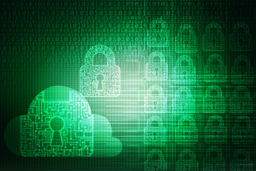 Fototapeta premium 2d illustration Safety concept: Closed Padlock on digital background