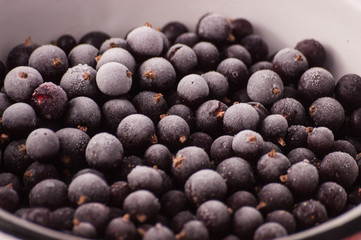 frozen black currant in a bowl