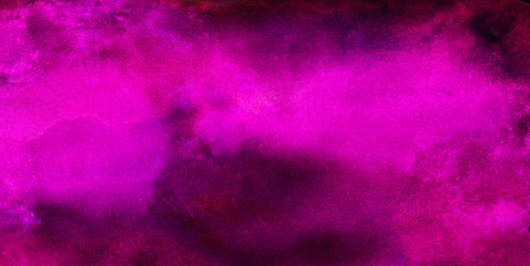 Grunge abstract neon magenta watercolor background. Paper textured aquarelle canvas for modern creative design. Abstract cosmic pink hand drawn multicolor texture water color painted illustration