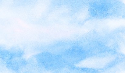 Obraz premium Streszczenie grunge odcień jasnoniebieskie tło akwarela. Aquarelle pomalowany na lazurowy kolor gradientu rozpryskiwania się na papierze z fakturą. Szablon powitalny Vintage kolor wody lub płótno do projektowania, karta retro