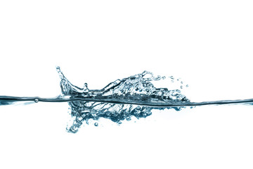water splash and bubbles isolated on white background
