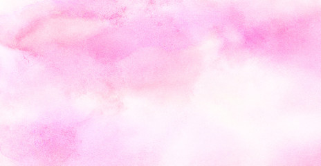 Abstract magenta shades aquarelle illustration. Watercolor canvas for creative grunge design, vintage cards, retro templates.Soft pastel pink watercolour background painted on white paper texture