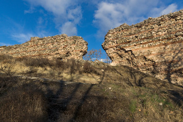Fototapeta na wymiar The ancient wall of Roman city of Diocletianopolis, town of Hisarya, Plovdiv Region, Bulgaria
