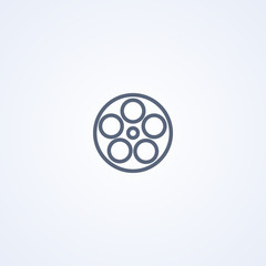 Film reel, vector best gray line icon