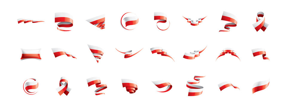 Poland flag, vector illustration on a white background