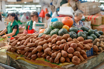 Heap of sweet potatoes