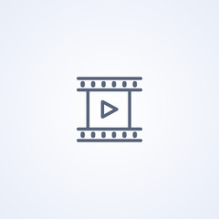 Video frame, vector best gray line icon