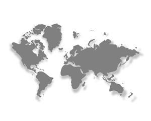 Fototapeta na wymiar World map simple vector