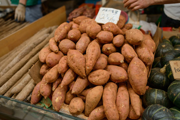 Sweet potato at a market