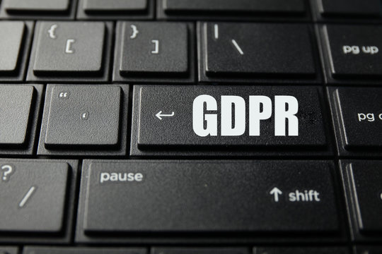Button labeled GDPR on PC keyboard. General Data Protection Regulation.