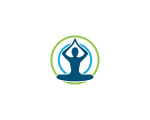Meditation yoga logo template