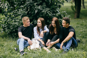 Group of friends laughing out loud outdoor