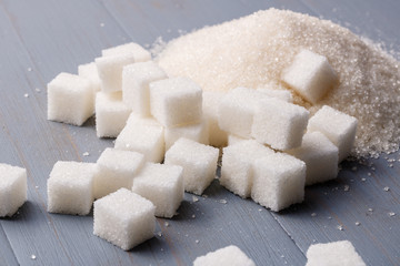 sugar on a gray wooden table