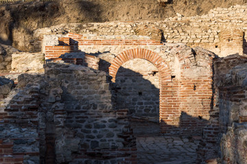 Sunset view of The ancient Thermal Baths of Diocletianopolis, town of Hisarya, Plovdiv Region, Bulgaria