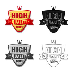 Vector illustration of emblem and badge sign. Set of emblem and sticker stock symbol for web.