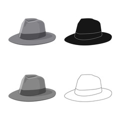 Isolated object of headgear and cap icon. Set of headgear and accessory stock symbol for web.
