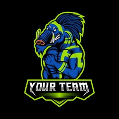 wild boar pig esport amazing design for your company or brand