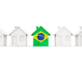 House with flag of brazil