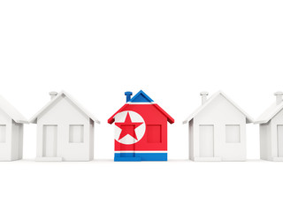 House with flag of north korea