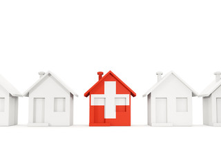 House with flag of switzerland