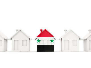 House with flag of syria