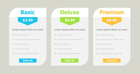 Vector Package Price Plans Option Graphic Element